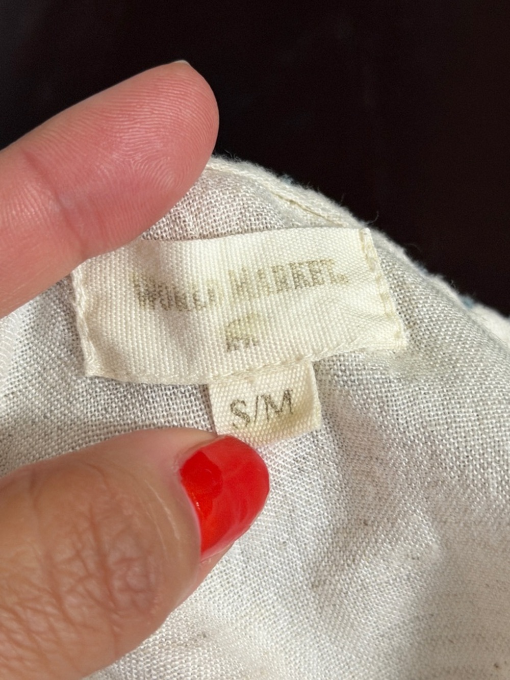 World Market SMALL MEDIUM Cream Linen Blend Floral Embroidered Maxi Dress - Picture 5 of 8